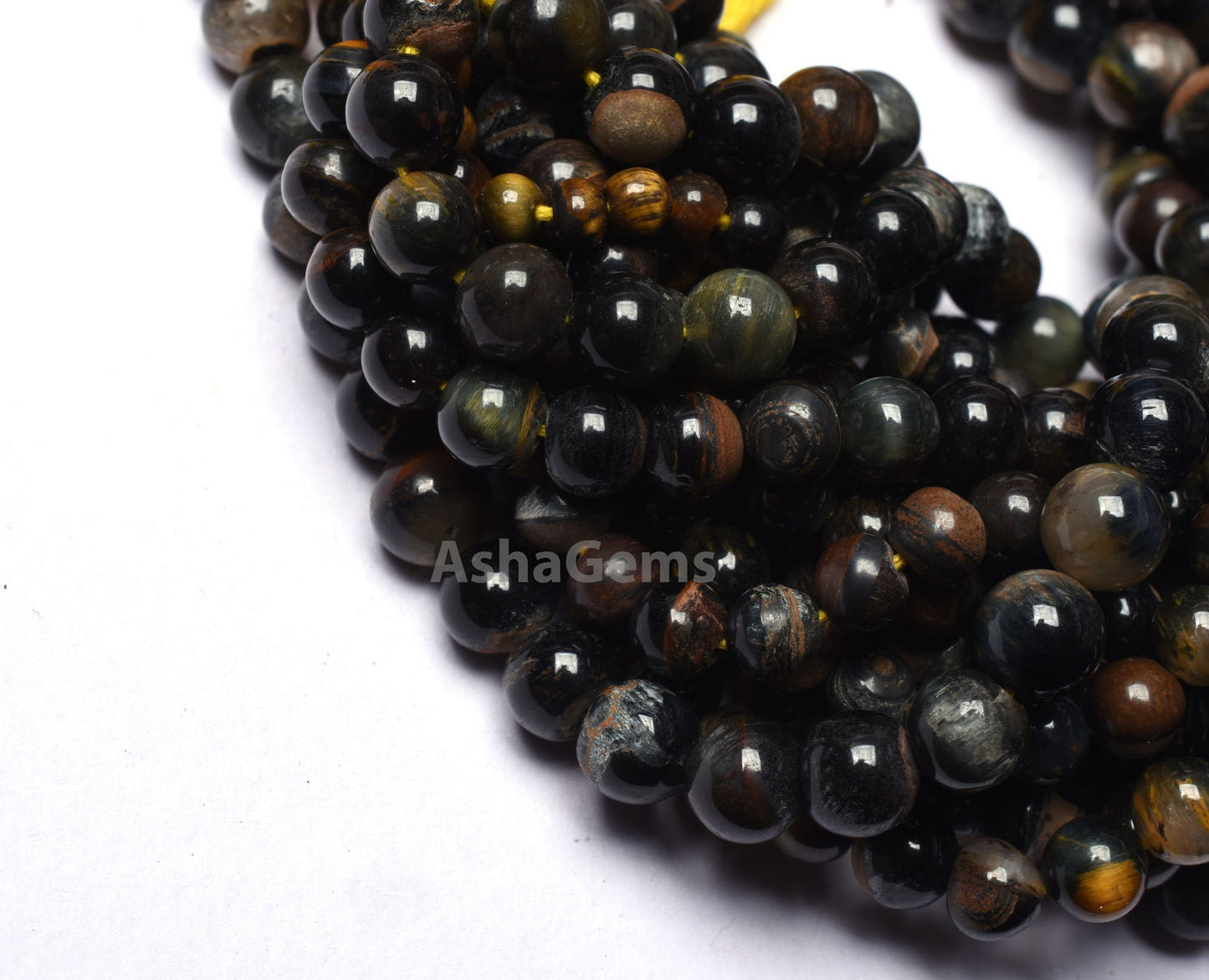 Amazing Black Tiger Eye Smooth Round ball Beads, Tiger Eye Beads,13" Strand Black Tiger Plain Round Shape Gemstone Beads Jewelry Crafts SALE