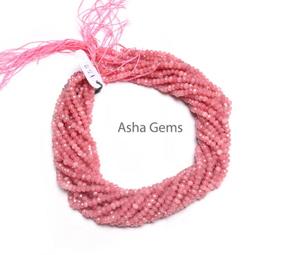 Beautiful Pink Jade Quartz faceted Rondelle Shape Beads,4.5mm Fine Jade Quartz machine cut Gemstone Loose Bead For Jewelry Making Craft SALE