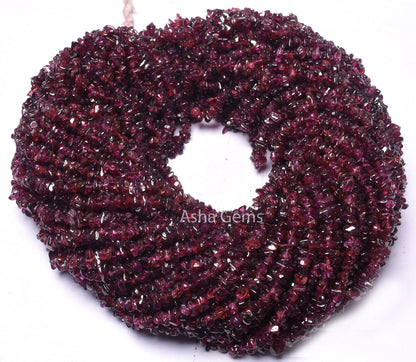 Fine Quality Rhodolite Garnet Gemstone Uncut Chips,34"Strand Pink Garnet Smooth Raw Rough Beads, Garnet Beads for jewelry making Craft SALE