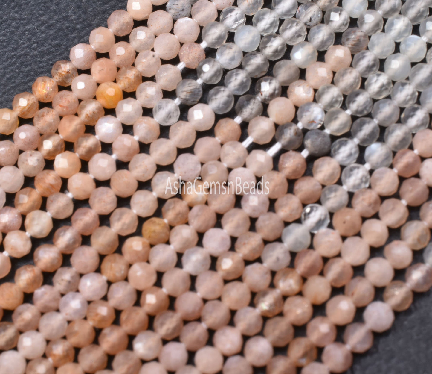 Natural Multi Moonstone Machine Cut Faceted Beads,2.5mm AAA Multi Color Moonstone Micro Faceted Rondelle Beads,Moonstone beads Jewelry Craft
