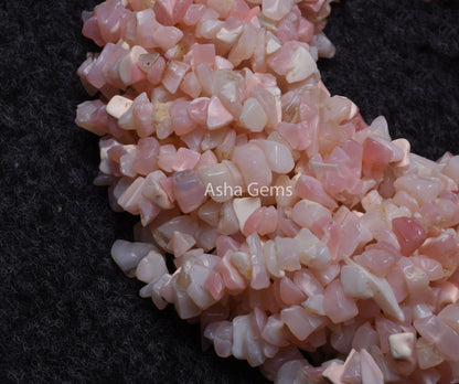 34" Strand Pink Opal Uncut Chips Raw Gemstone Beads, Fine Quality Opal Rough Smooth Raw Beads Uncut Chips, Pink Opal Bead Jewelry Craft Sale