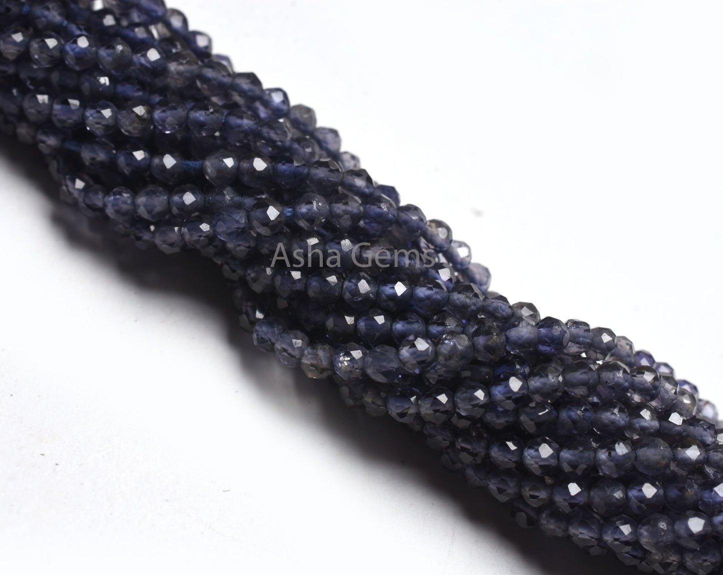 2.5 mm Natural Blue Iolite Micro Cut Faceted Rondelle Beads,13" Strand AAA Quality Iolite Machine Cut Beads, Iolite Bead Jewelry Craft SALE