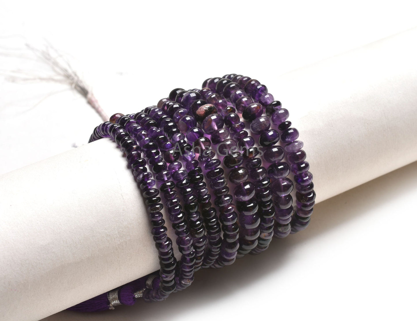 Beautiful Amethyst Smooth Rondelle Shape Beads, Natural Purple Amethyst Plain Handmade Gemstone Loose Beads Amethyst Bead Jewelry Craft SALE