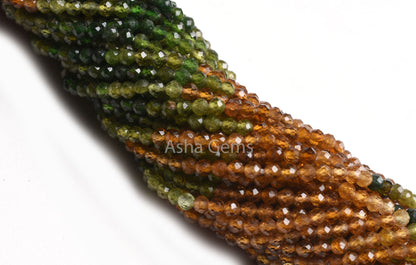 AAA Petro Tourmaline Micro Cut Gemstone Rondelle Beads,3mm Natural Tourmaline Beads, Multi Tourmaline Machine Cut Bead Necklace Jewelry SALE