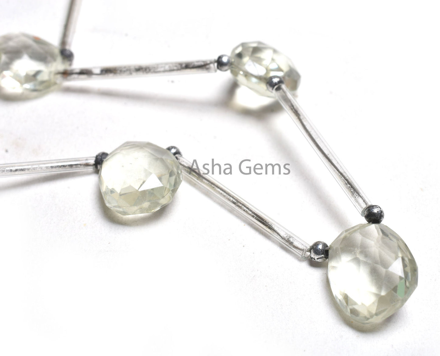 Green Amethyst faceted Pear+ Uneven Briolette Shape gemstone beads, Amethyst Side Drill Beads, Green Amethyst fancy Bead Jewelry Making SALE
