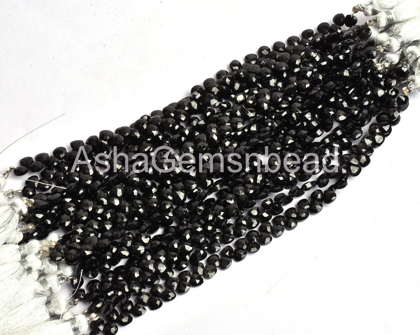 5mm AAA Quality Natural Black Spinel Faceted Heart Shape Beads, Black Spinel Machine Cut Tiny Heart Briolette Gemstone Bead  Jewelry Makings