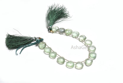 11 mm Fine Natural Fluorite Heart Shape Faceted Beads, Green Fluorite Hearts Briolette Side Drill Gemstone Bead, Fluorite Bead Jewelry Craft