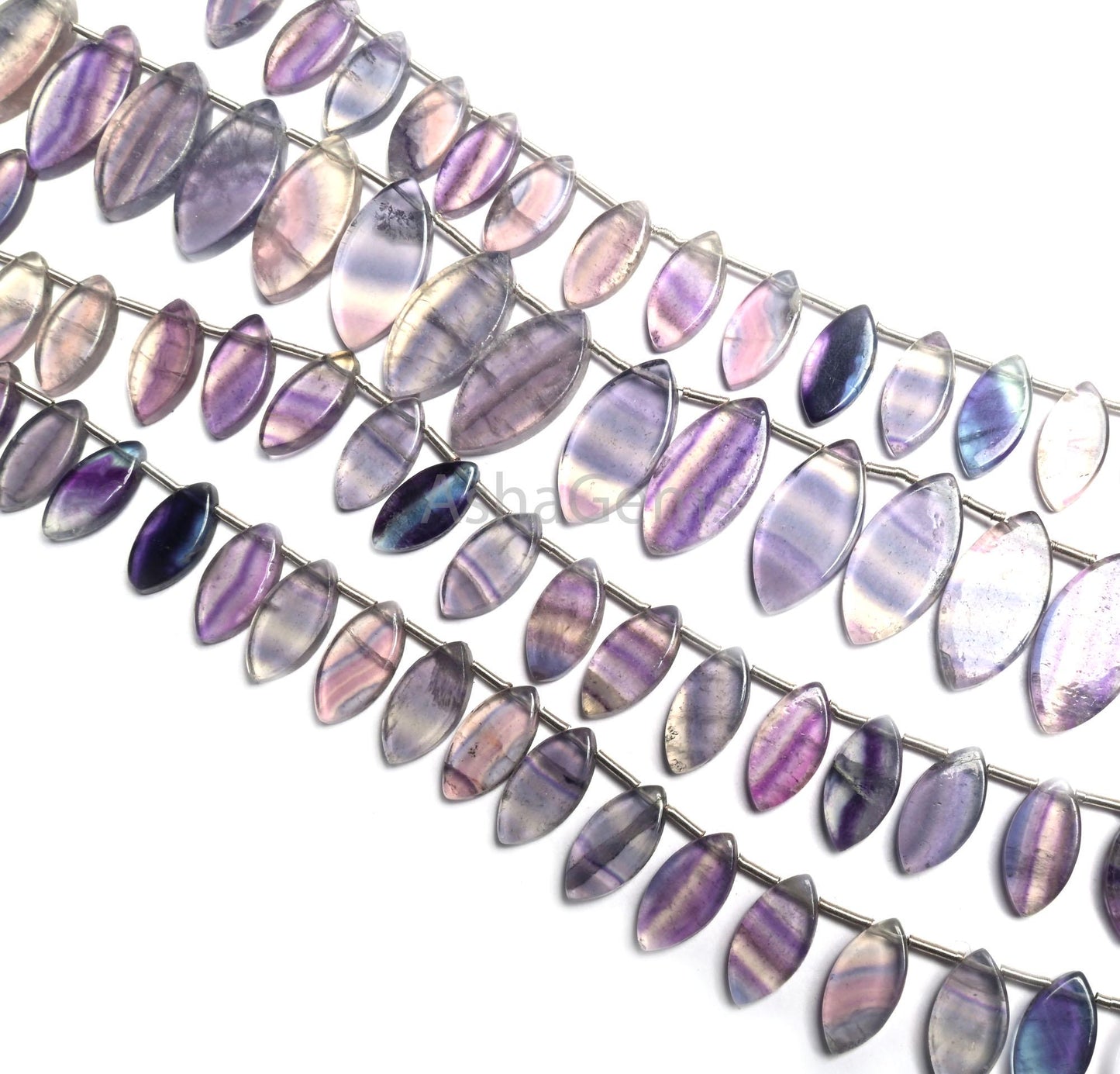 Beautiful Fluorite Fancy Flat Marquise Shape handmade Beads, Natural Shaded Purple Green Fluorite Fancy Marquise Slice Gemstone Bead Jewelry