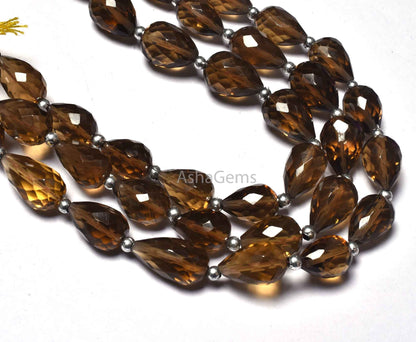Beautiful Bear Quartz Faceted Drop Shape Beads,7" Strand Natural Bear Quartz Straight Drill Teardrop Gemstone Bead For Jewelry Necklace SALE