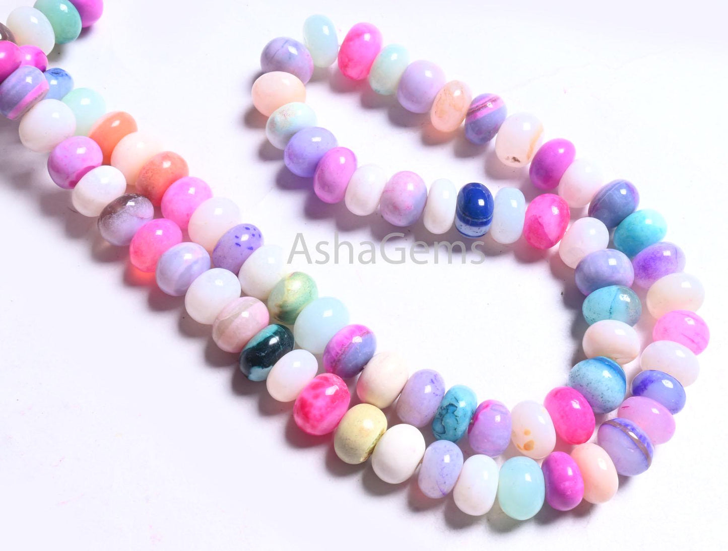 Fine Quality Mix Color Opal Smooth Rondelle Gemstone Loose Beads,16"Disco Opal Plain Handmade Beads, Multi Opal Bead Jewelry handicraft SALE