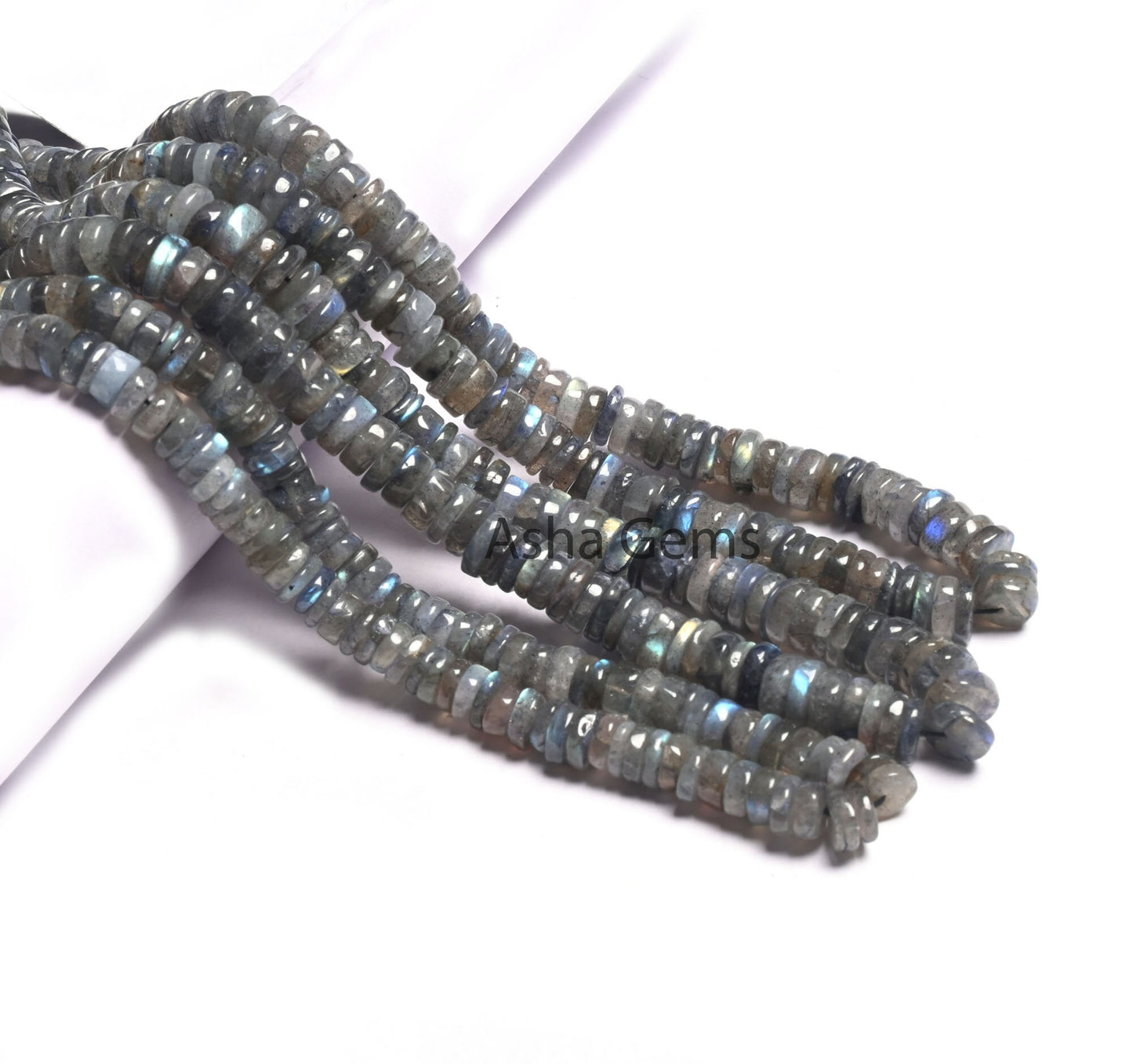 Natural Fire Labradorite Smooth Heishi Tyre Beads, Multi Flash Labradorite Plain Flat Wheel Handmade Gemstone Beads Labradorite Bead Jewelry
