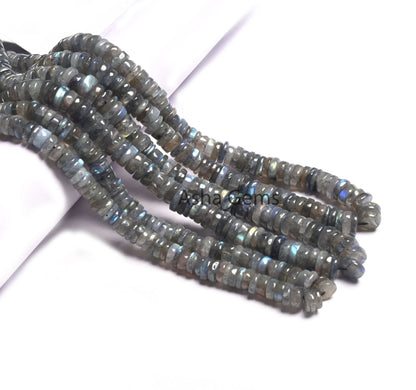 Natural Fire Labradorite Smooth Heishi Tyre Beads, Multi Flash Labradorite Plain Flat Wheel Handmade Gemstone Beads Labradorite Bead Jewelry