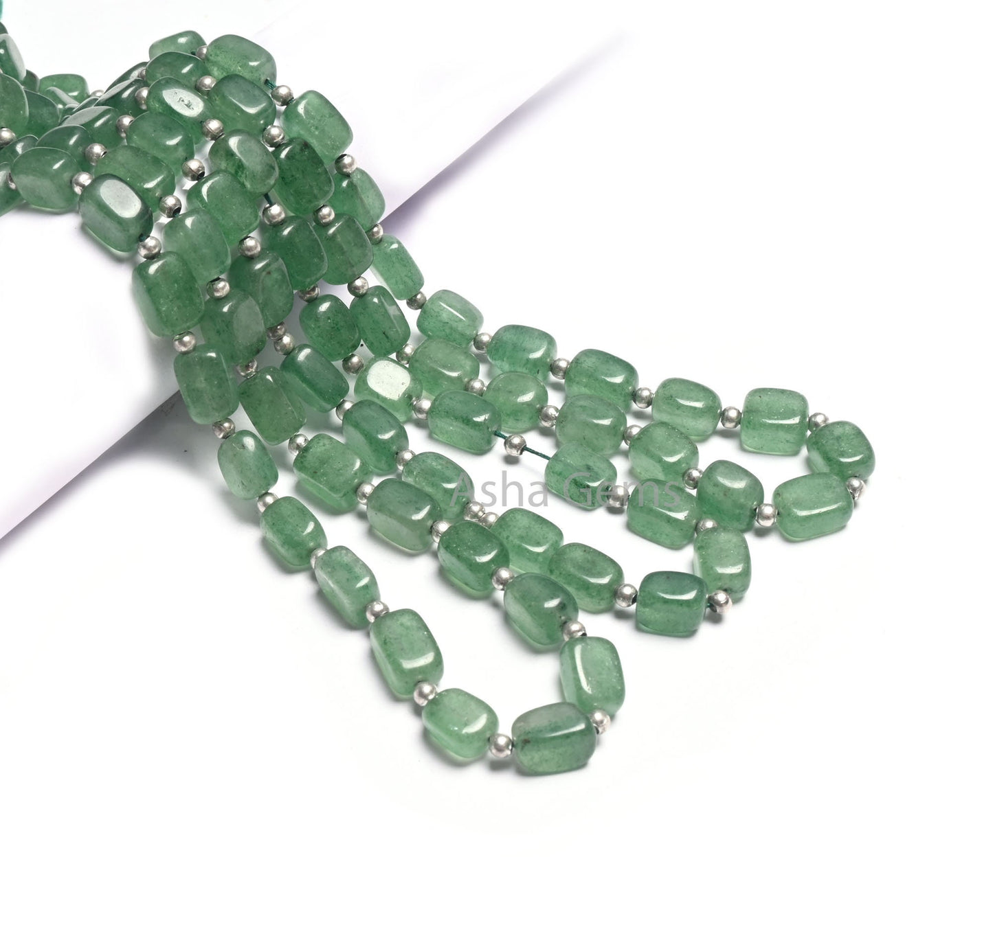 Natural Green Strawberry Quartz Fancy Puff Rectangle Shape Gemstone Beads, Fine Strawberry Handmade Rectangle Handmade Beads Jewelry makings