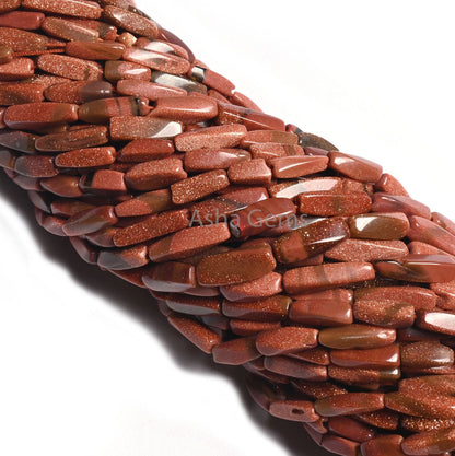 Beautiful Brown Sunstone Rectangle smooth Beads,12" Sunstone Twisted Fancy Long Rectangle Handmade Straight Drill Bead Jewelry making Crafts
