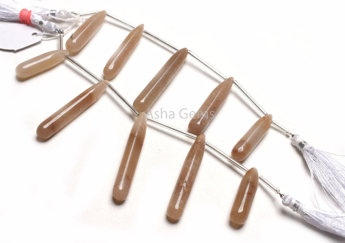 Natural Coffee Quartz Fancy Pencil Drop Gemstone Beads, Brown Coffee Quartz Smooth Long Teardrop Briolette Side Drill Beads Jewelry Crafts