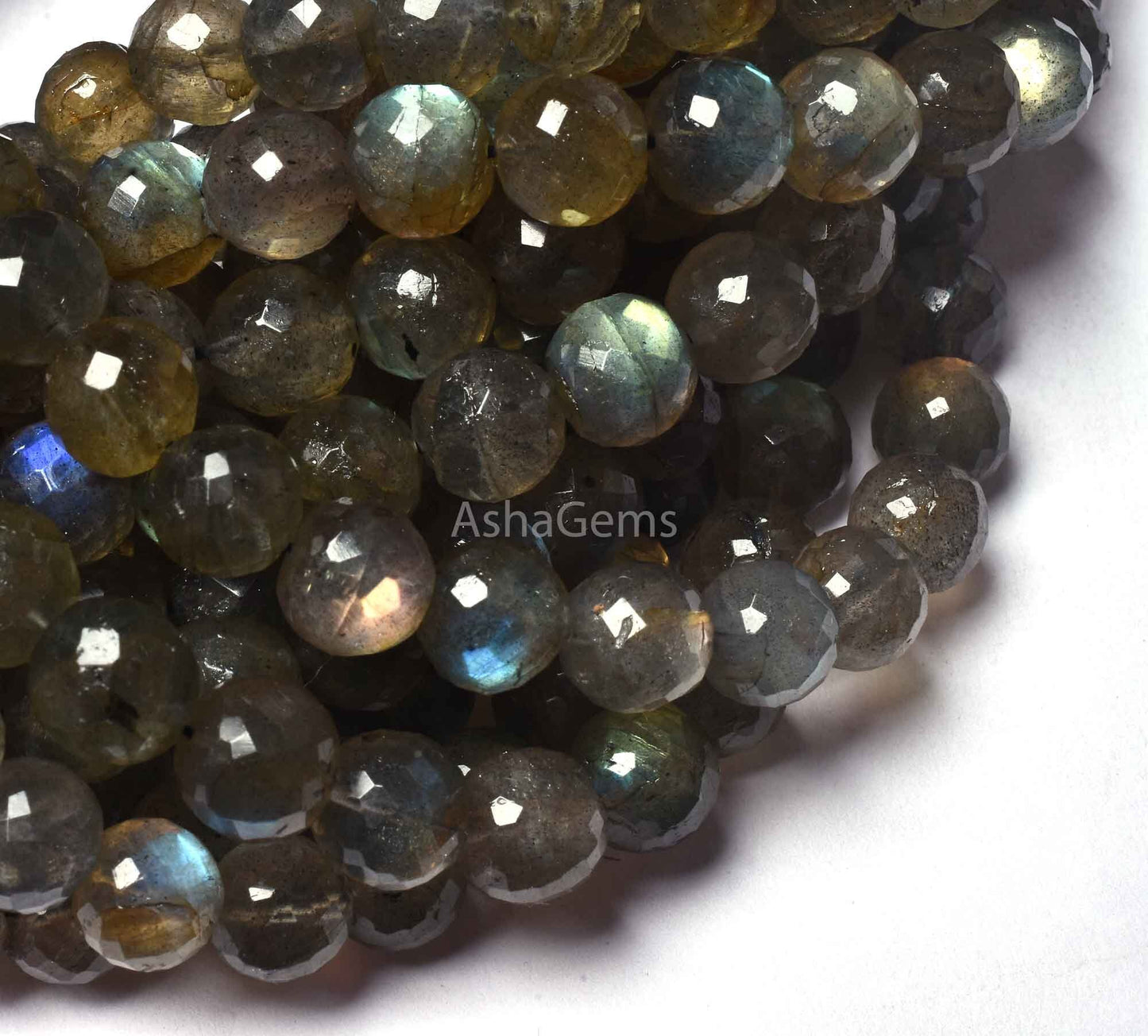 Blue Fire labradorite Round Shape Beads,8-8.5mm Natural Labradorite Faceted Round Ball Beads, Black Rainbow Loose Gemstone Beads For Jewelry