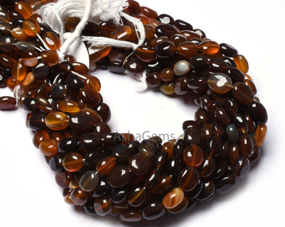 Multi Brown Shaded Chalcedony Smooth Oval Gemstone Beads,13" Strand Chalcedony Plain Oval Handmade Beads Chalcedony Beads Jewelry Craft SALE