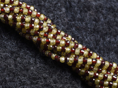 Beautiful multi Red Green zircon Faceted Rondelle beads13"Cubic Zircon Shaded Light Green red One By One sequence Strand 3mm AAA Zircon Bead