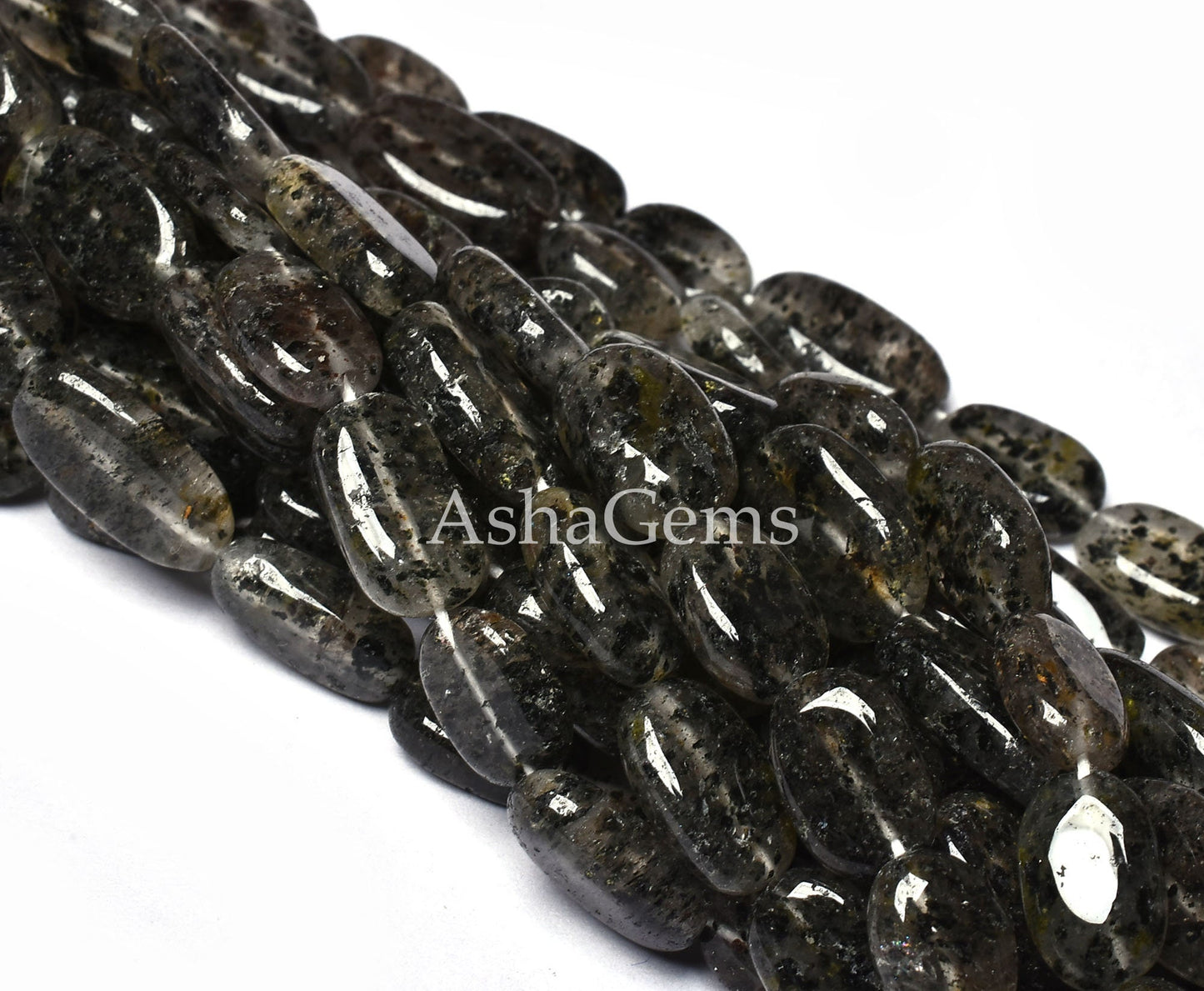 Amazing Black Dot Quartz Smooth Uneven Oval Shape Gemstone Beads, Black Dot Quartz Plain Oval Beads, Quartz Handmade Loose Beads For Jewelry