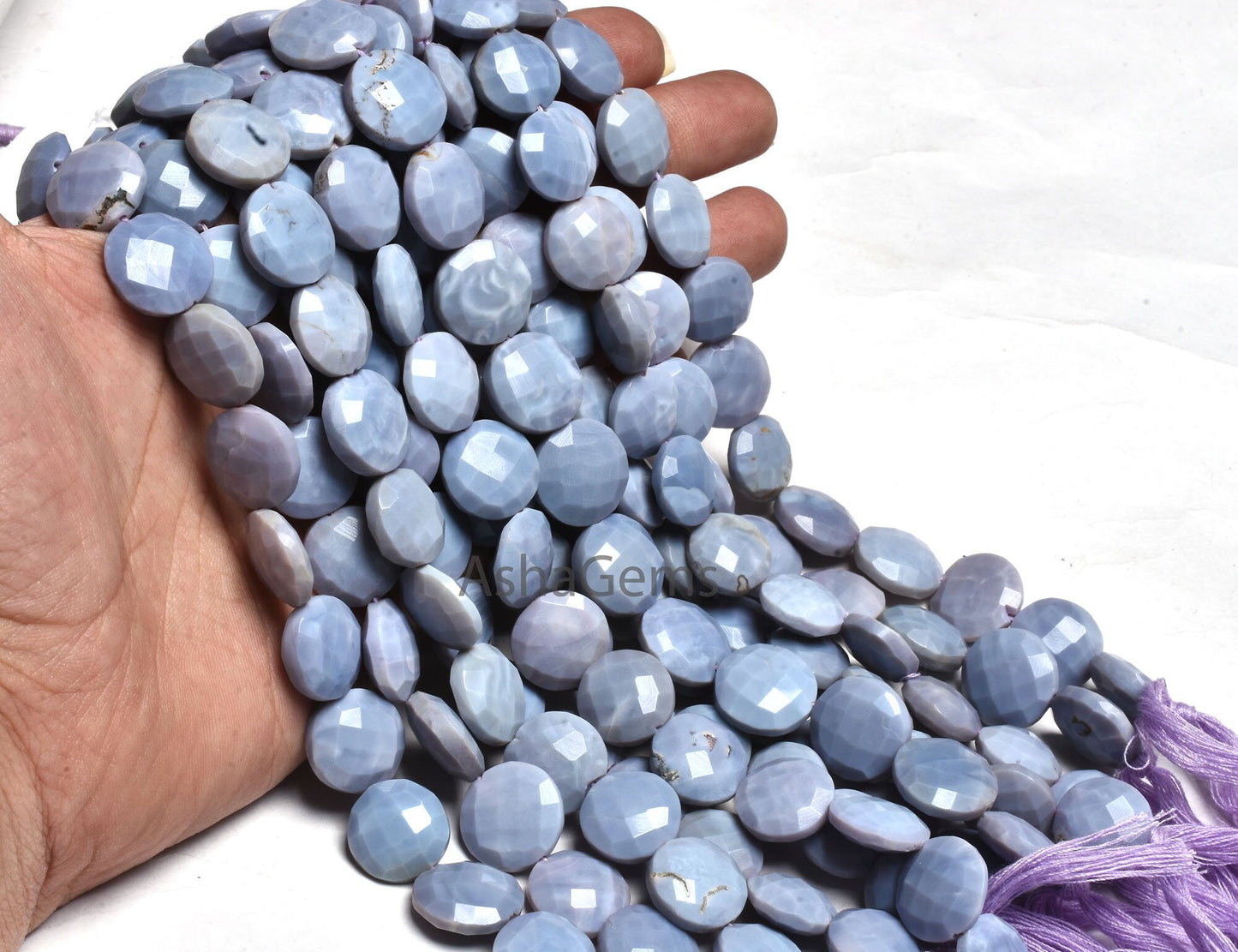 Beautiful lavender Blue opal Faceted Coin Shape Gemstone Beads,8"Strand Purple Blue Opal Briolette Coin Beads Opal Faceted Bead Jewelry SALE