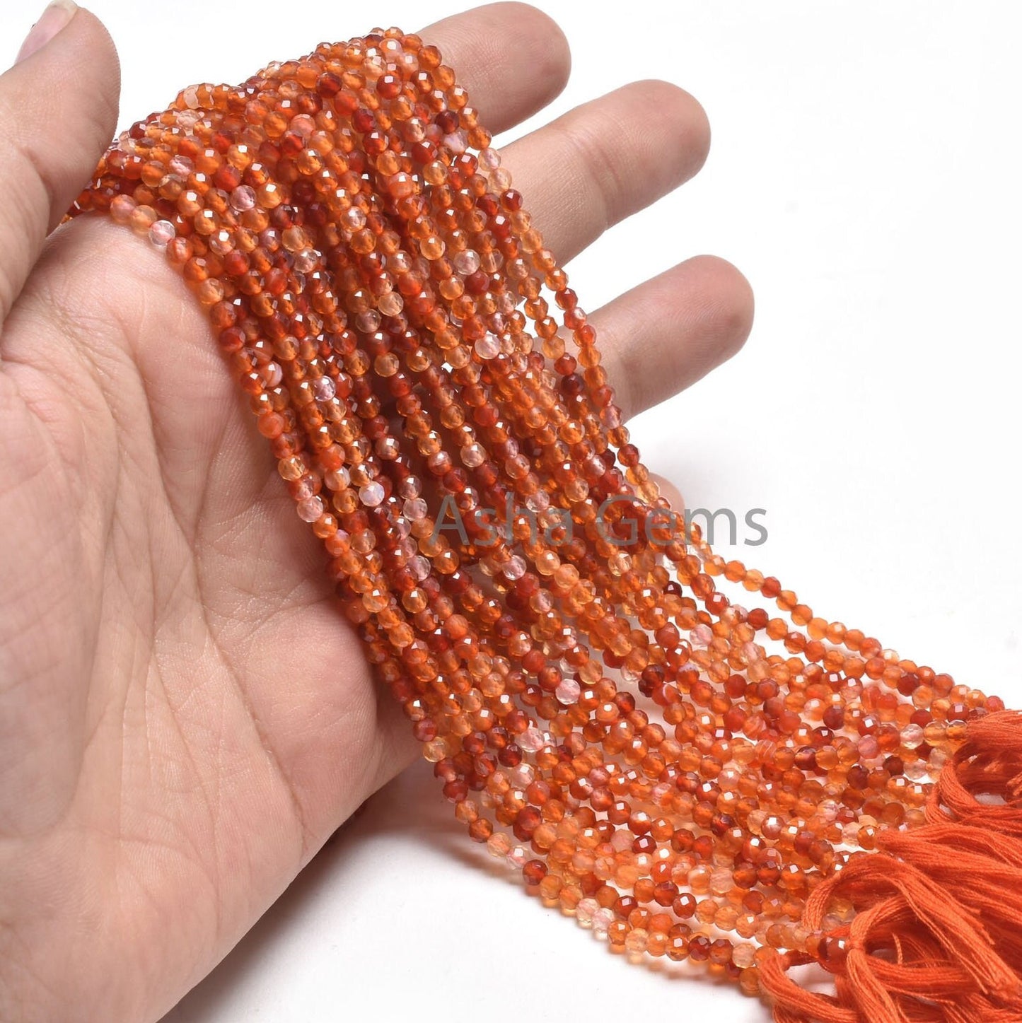 Fine Carnelian Micro Cut Round Shape Faceted Gemstone Beads,3.2 mm Shaded Red Orange Carnelian Machine Cut Bead Carnelian Bead Jewelry SALE