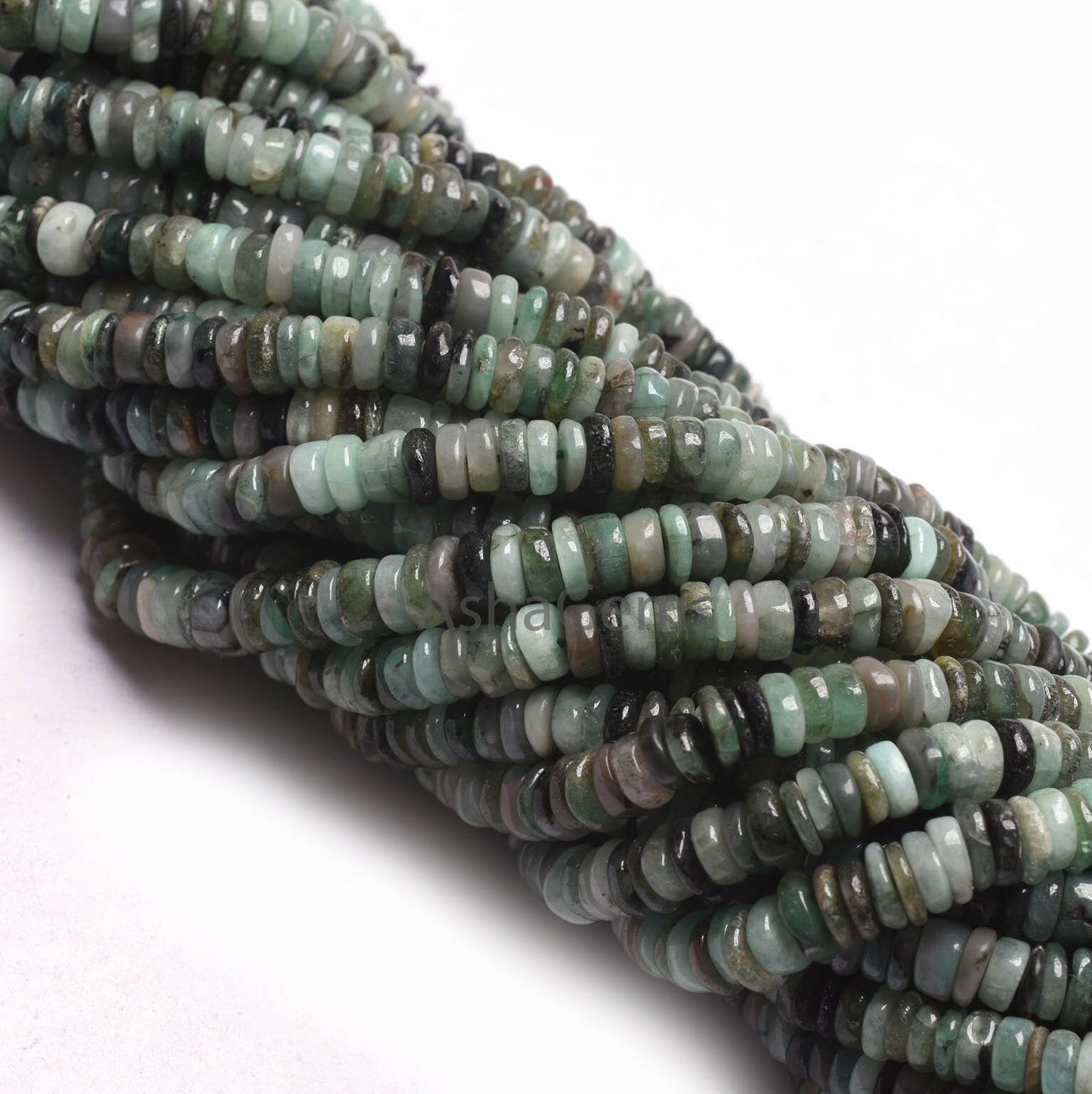 Emerald Smooth Tyre Shape Beads Gemstone Natural Emerald Beads,8/ 16" Strand Shaded Green Emerald smooth Handmade Wheel Beads Jewelry Crafts