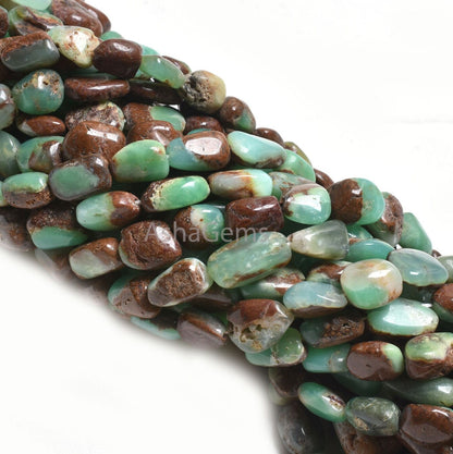 Fine Quality Bio Chrysoprase Smooth Nugget Shape Beads, Shaded Chrysoprase Handmade Tumble Gemstone Beads, Natural Chrysoprase Beads Jewelry