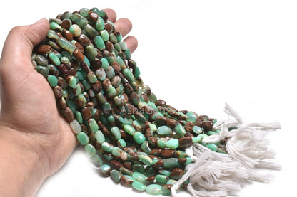 Fine Quality Bio Chrysoprase Smooth Nugget Shape Beads, Shaded Chrysoprase Handmade Tumble Gemstone Beads, Natural Chrysoprase Beads Jewelry