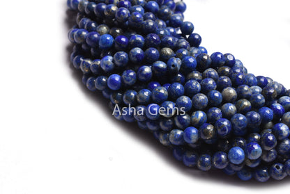 Natural Lapis Lazuli Smooth Round Beads,5, 5.5 mm Blue lapis Round Gemstone Beads,13" Strand Lapis Beads For Jewelry Making Handicrafts SALE