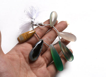 Mix Gemstone Smooth Pear Beads,13x30-16x38 mm Multi Color Stone Plain Teardrop Side Drill Loose Beads, Disco Pears Beads Jewelry Handicraft