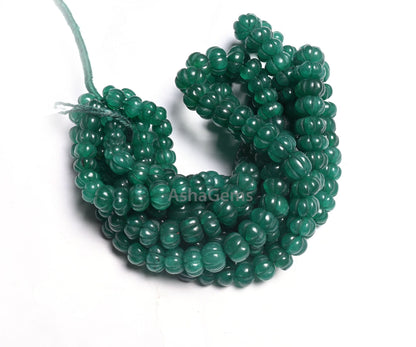 16"Strand Green Quartz Carved Pumpkin Beads, Quartz Carving Watermelon Gemstone Beads,Fine Green Quartz Handmade carve Rondelle Bead Jewelry