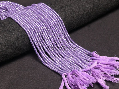 Beautiful Lavender Blue Zircon Micro Cut faceted Beads,3 mm Light Purple Zircon Machine Cut Rondelle Beads,12.5" lavender Cubic Zircon Beads
