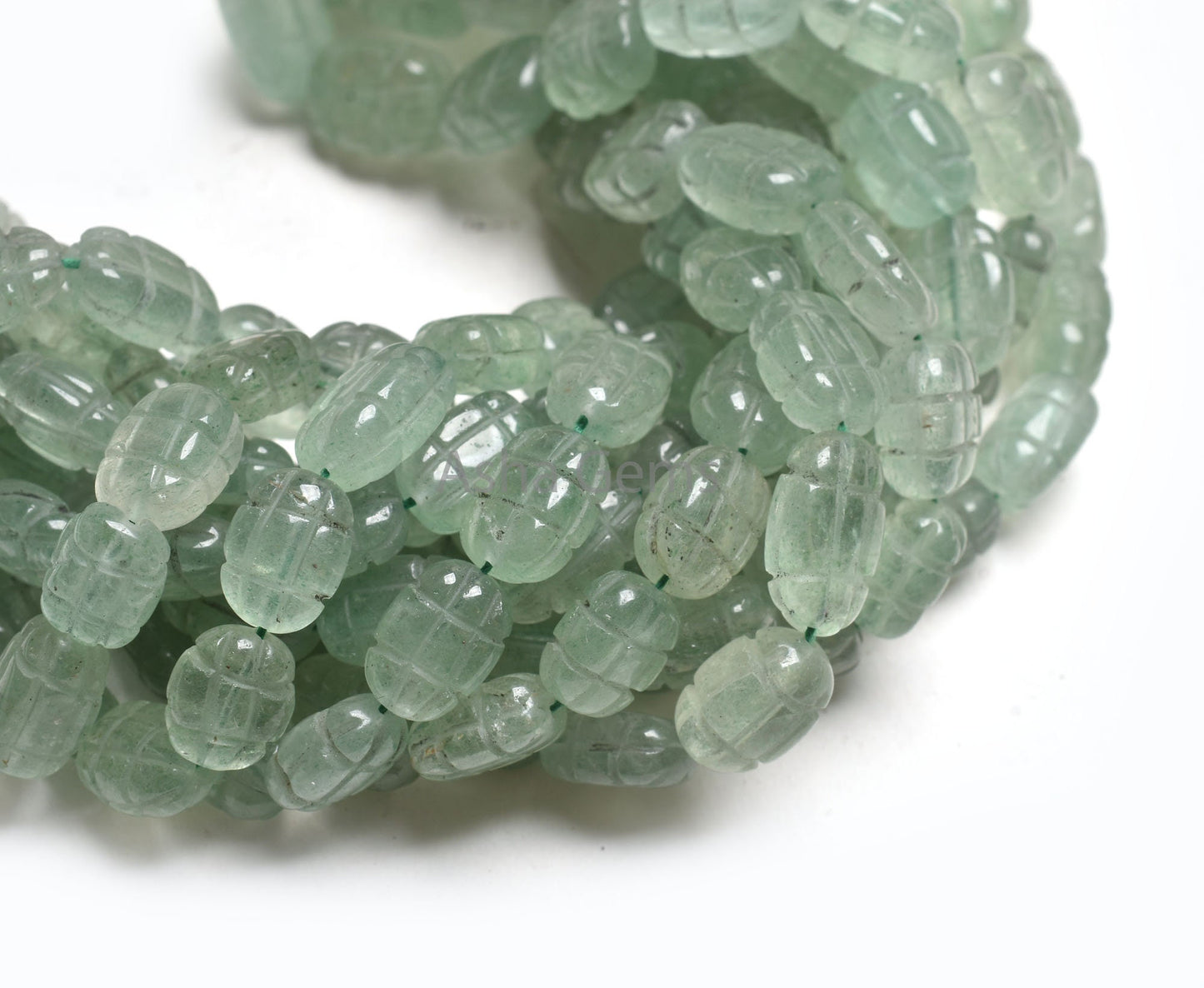 Natural Green Strawberry Quartz Fancy Carved Gemstone Beads, Strawberry Uneven Oval Carving Straight Drill Beads Jewelry Making Craft SALE