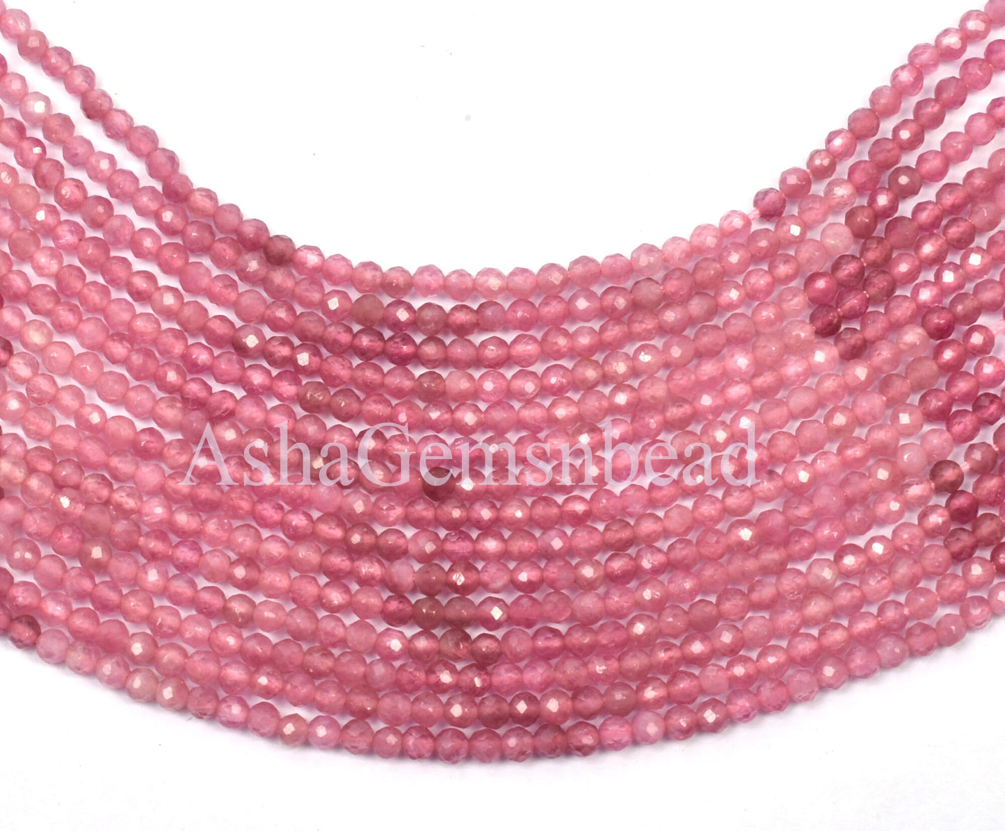 AAA Natural Pink Tourmaline Faceted Machine Cut Beads,2mm Shaded Pink Tourmaline Micro Cut Rondelle Gemstone Beads, Tourmaline Bead Jewelry(AG 15040 c)
