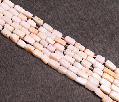 Pink Opal Smooth Rectangle Shape Gemstone Beads,4.5-9.5 mm Shaded Pink Opal Smooth Handmade Rectangle Straight Drill Bead Jewelry Craft SALE