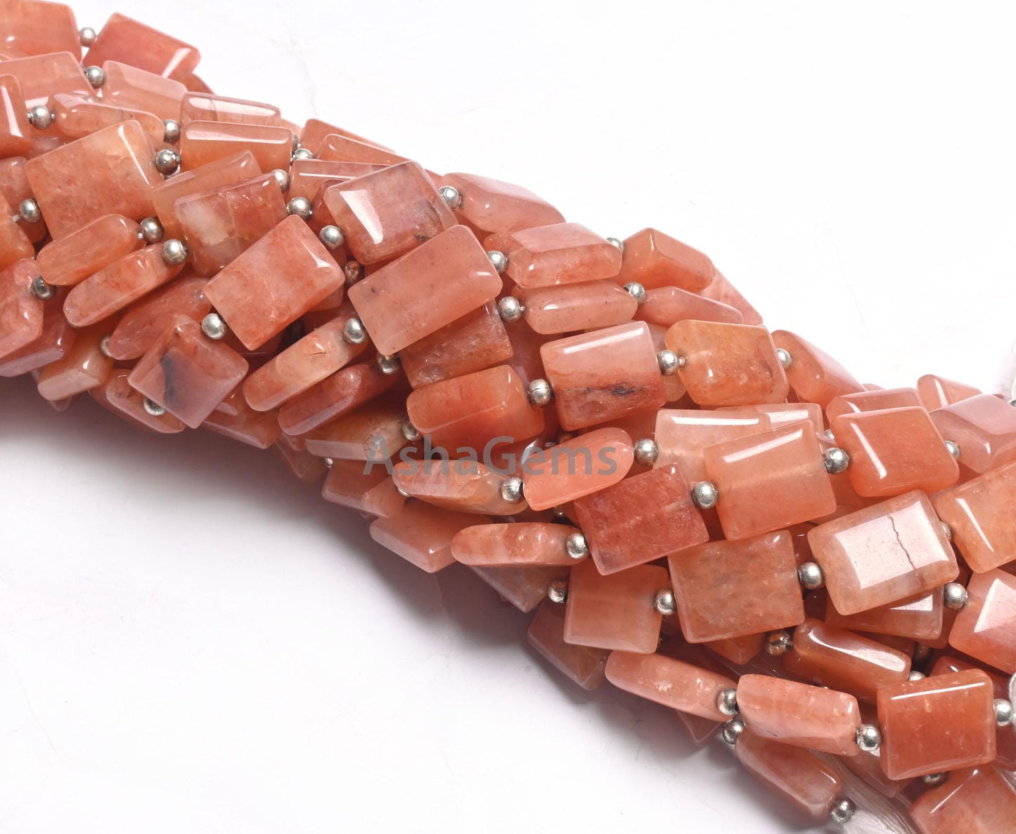 Fine Peach Quartz Fancy Chicklet Handmade Beads,9" Strand Pink Quartz Rectangle Shape Straight Drill Gemstone Loose Bead Jewelry Making SALE