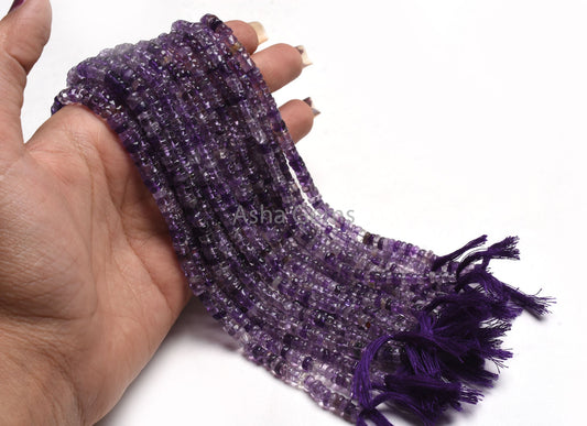 Purple Amethyst Tyre Shape Handmade Beads, Natural African Amethyst Plain Uneven Tyre Gemstone Beads Amethyst Jewelry Making Handicraft SALE