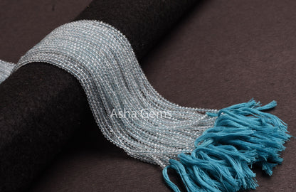 13" Strand AAA Sky Blue Topaz Machine Cut Faceted Beads,2.75 mm Natural Topaz Micro Cut Gemstone Beads, Real Sky Topaz Bead For Jewelry SALE