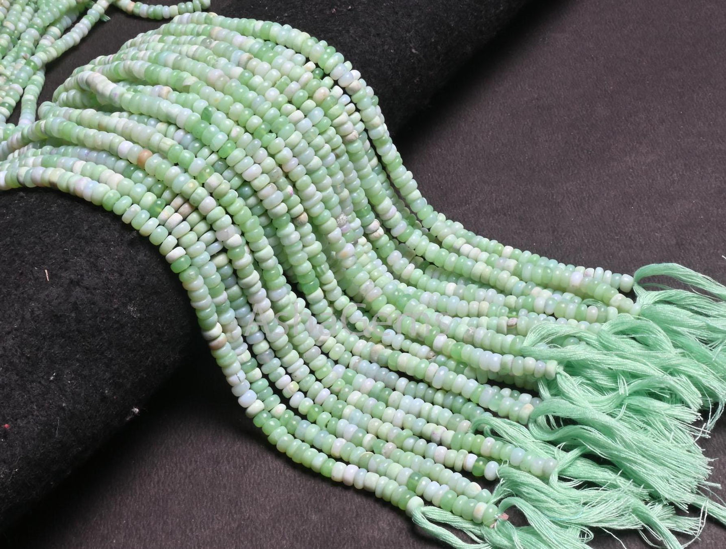 Shaded Green Opal Flat Rondelle Uneven Shape Handmade Beads, parrot Green Opal Gemstone Loose Beads, Mint Opal Beads Jewelry Handicraft SALE