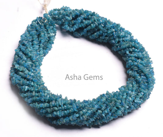 34" Strand Natural Neon Apatite Gemstone Uncut Chips Raw Beads Natural Semi Precious Blue Apatite Rough Smooth Nugget Beads For Jewelry SALE