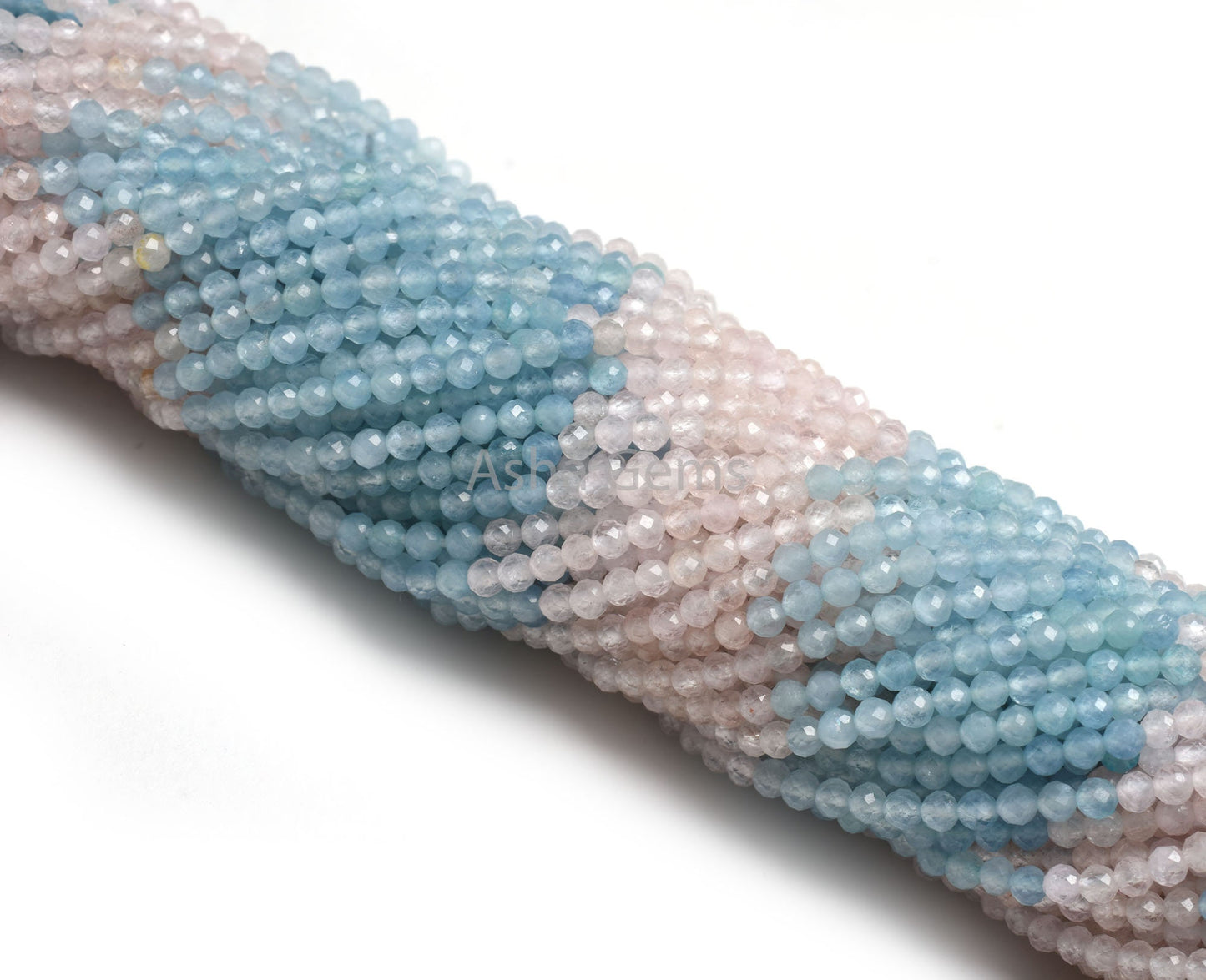 AAA Quality Multi Aquamarine Machine Cut Rondelle Beads,3mm Shaded Morganite Aquamarine Micro Cut Gemstone Beads Aquamarine Necklace Jewelry