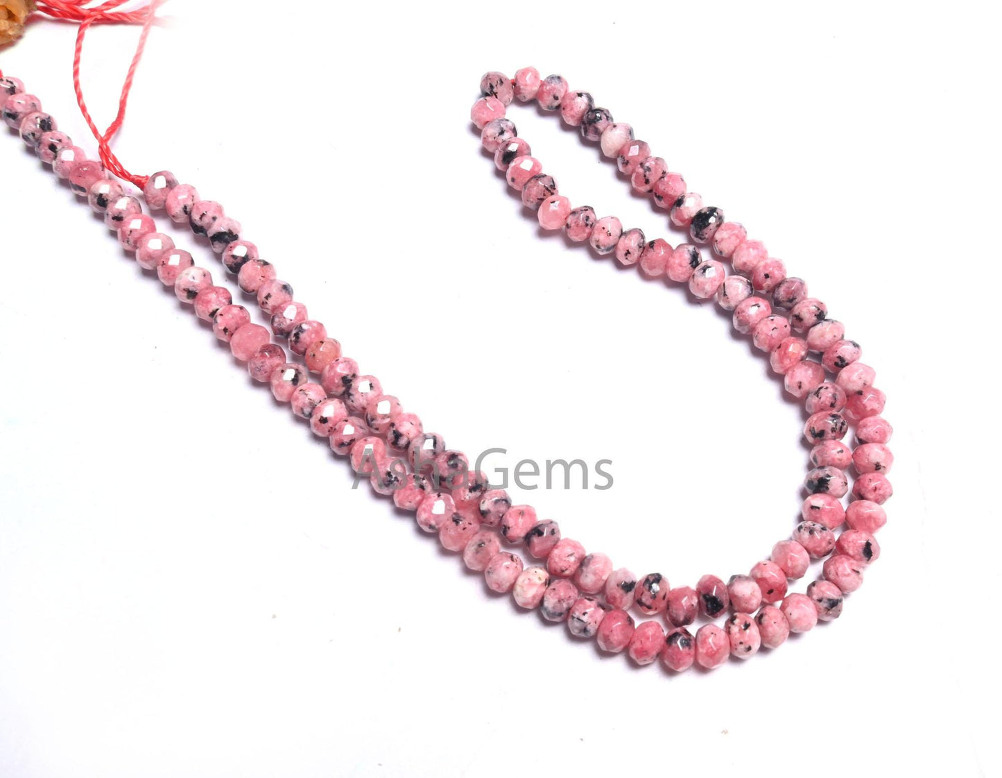 Beautiful Moss Pink Jade Quartz Faceted Rondelle Shape Beads, Fine Black Dot Rhodonite Color Jade Machine Cut Jade Quartz Beads Jewelry SALE