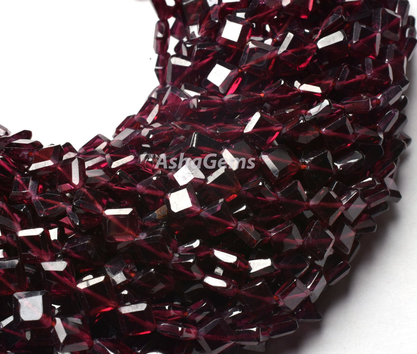 Natural Garnet Faceted Fancy Shape Beads, Red Garnet Flat Square Fancy Drill Gemstone Beads,12 Inch Garnet Beads For Jewelry Making Craft