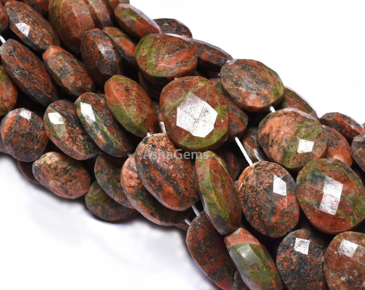11" Strand Beautiful Unakite Faceted Oval Shape Beads,Natural Unakite Faceted Handmade Beads, Unakite Loose Beads, Unakite Jewelry Crafts
