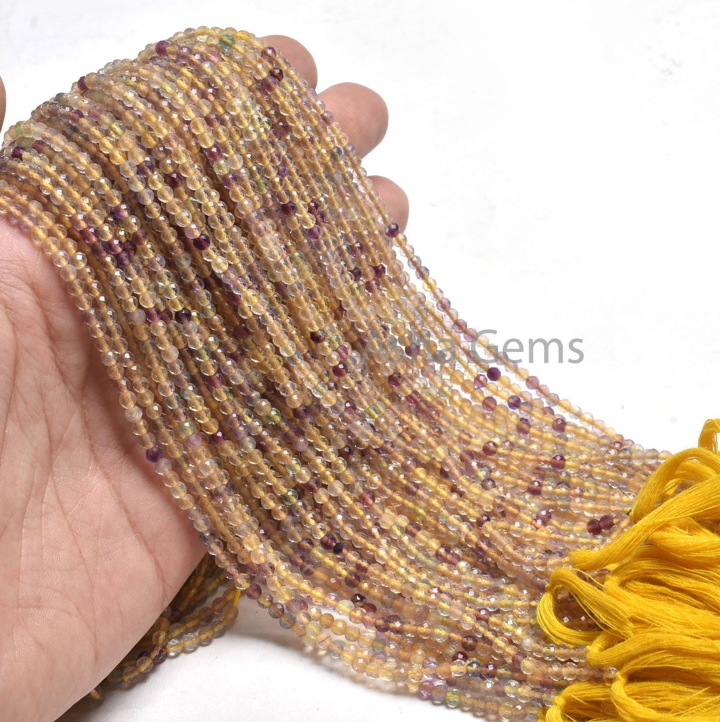 AAA Yellow Fluorite Micro Cut Faceted Rondelle Beads,3 mm Natural Fluorite Machine Cut Gemstone Beads, Rare Fluorite Bead Jewelry Craft SALE