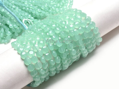 Beautiful Aqua Blue Chalcedony Faceted Coin Shape Beads,8" Strand AAA Chalcedony Faceted Coin Briolette Straight Drill Gemstone Bead Jewelry