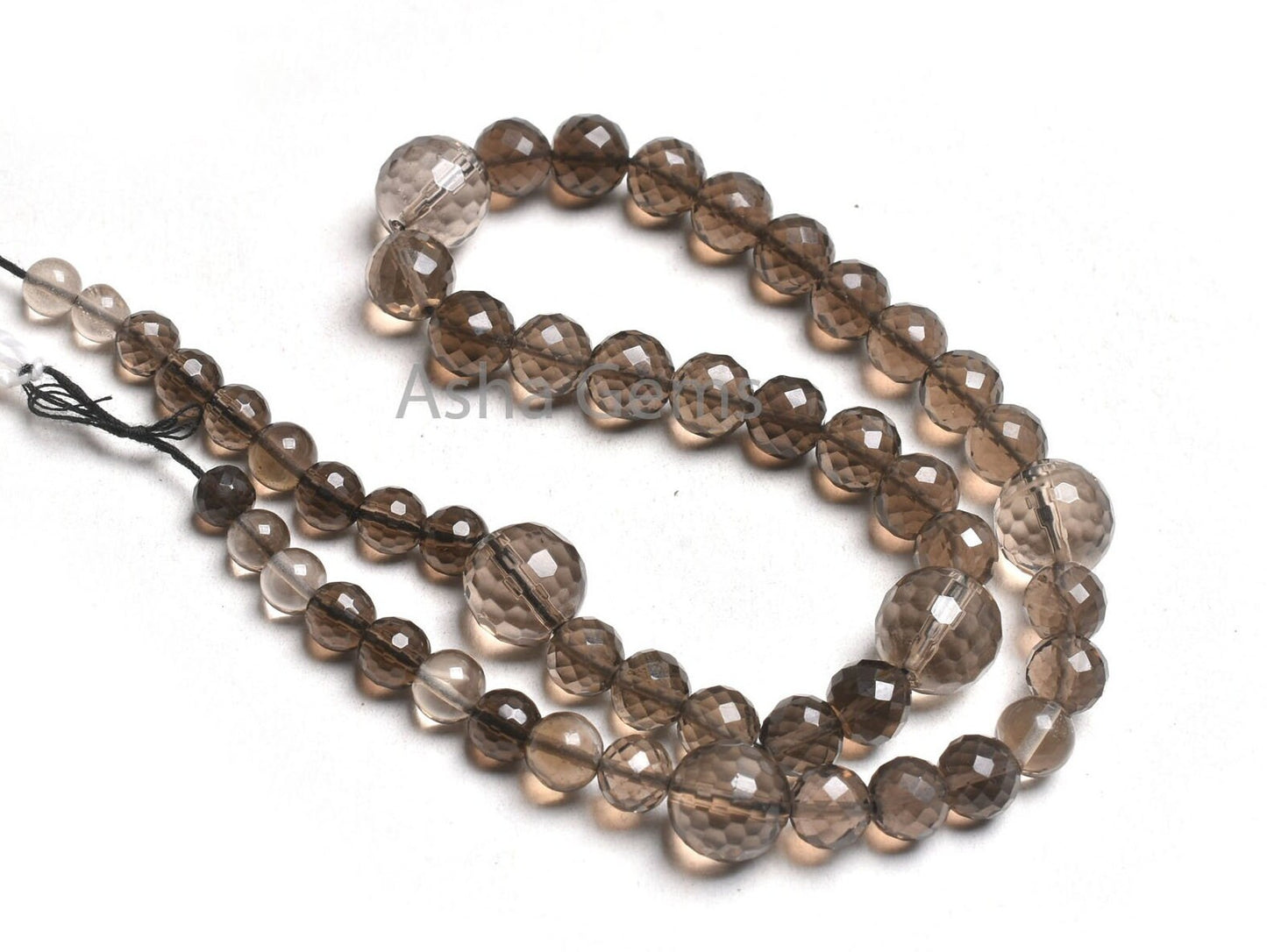 Beautiful Smoky Quartz Micro Faceted Round Gemstone Beads,14"Strand AAA Smoky Beads, Natural Smoky Machine Cut Round Shape Bead Jewelry SALE