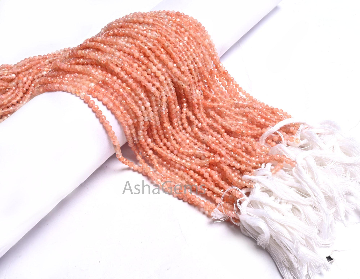AAA Quality Natural Sunstone Micro Cut Gemstone Beads,3.5 mm Shaded Sunstone Machine Cut Rondelle Sunstone Beads Jewelry Making Crafts SALE