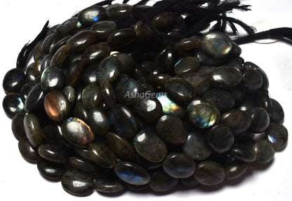 labradorite Smooth Oval Shape gemstone Beads,14-19 mm Natural Flash Labradorite beads, Black Rainbow Plain Handmade Oval Nugget bead Jewelry