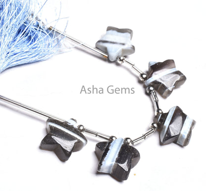 15 mm Blue Boulder Opal Fancy Star Shape Carving Beads, Boulder Opal Smooth Handmade Carved Star Side Drill Gemstone Opal Bead Jewelry Craft